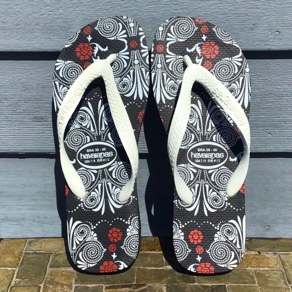 Havaianas White Thong Flip Fop Sandal Size  7/8 - Picture 2 of 8